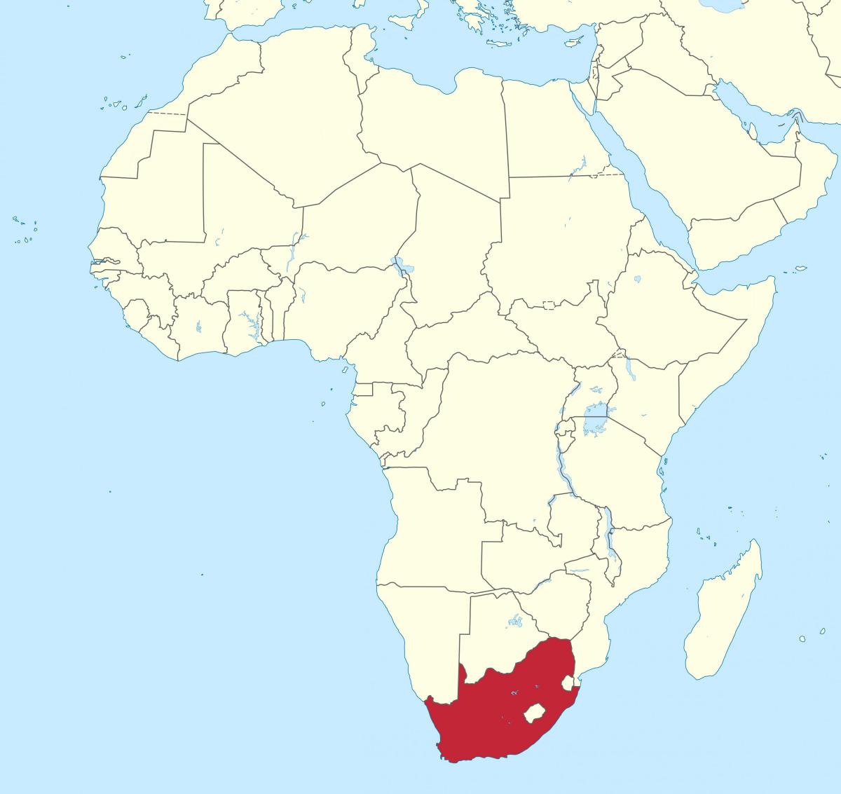 Localisation de l'Afrique du Sud sur la carte de l'Afrique