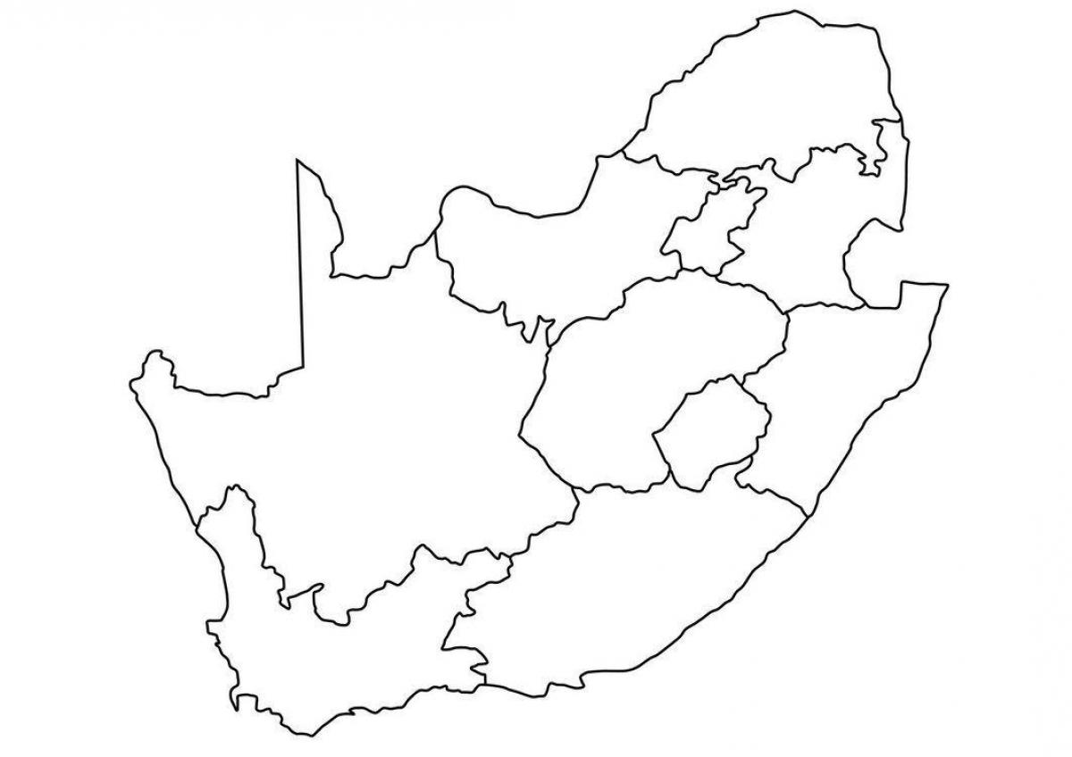 Carte vide de l'Afrique du Sud
